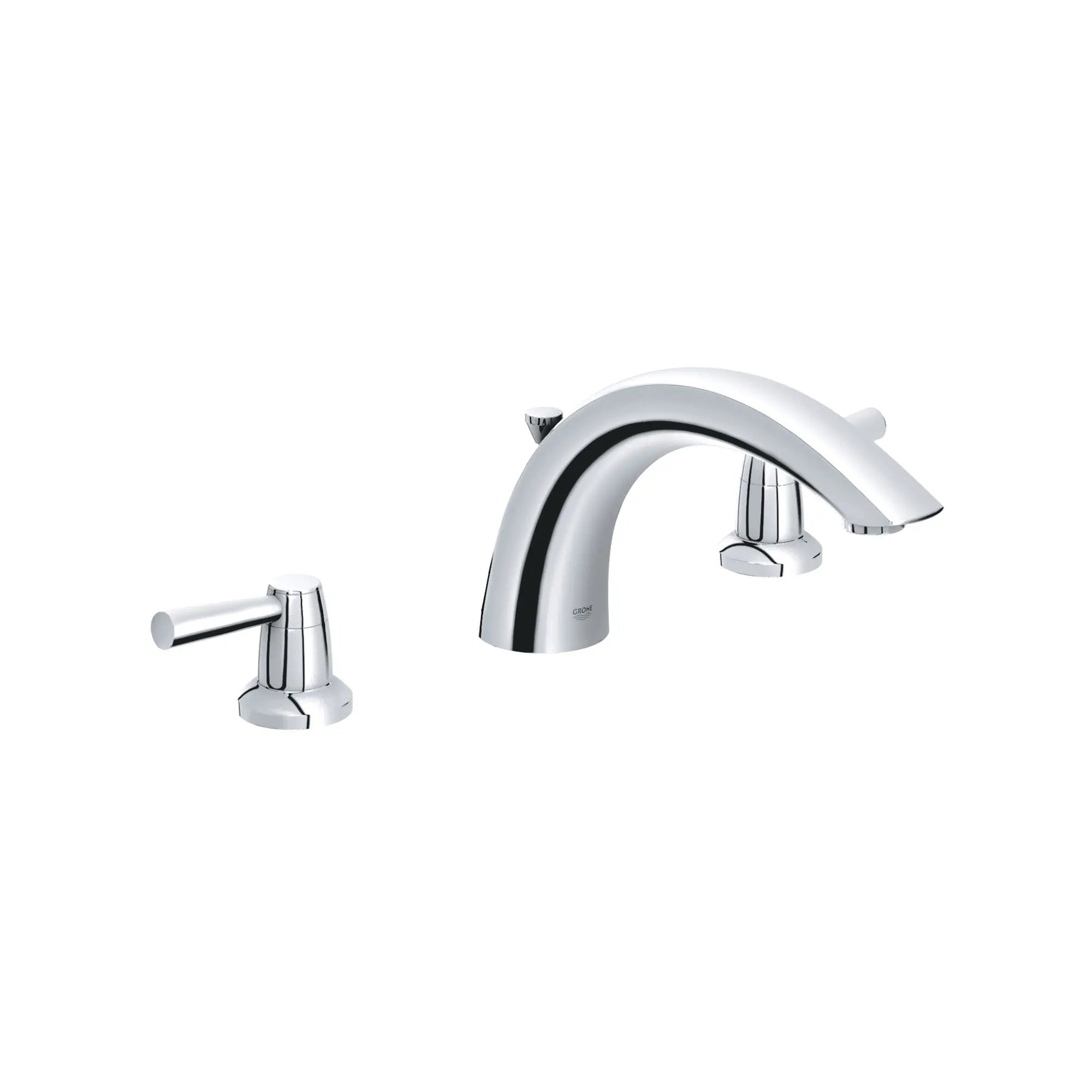 3-Hole 2-Handle Deck Mount Roman Tub Faucet // GROHE STARLIGHT CHROME // 164677_25071000-Arden-Roman-Tub-Filler-in-Starlight-Chrome-Silo-1_0_CDNwebp.webp