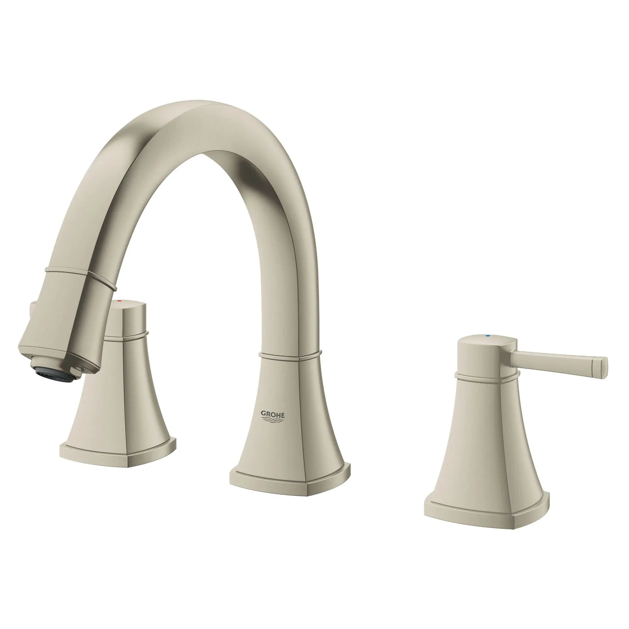 3-Hole 2-Handle Deck Mount Roman Tub Faucet // BRUSHED NICKEL INFINITYFINISH // 164739_25154EN0_1_0_CDNwebp.webp