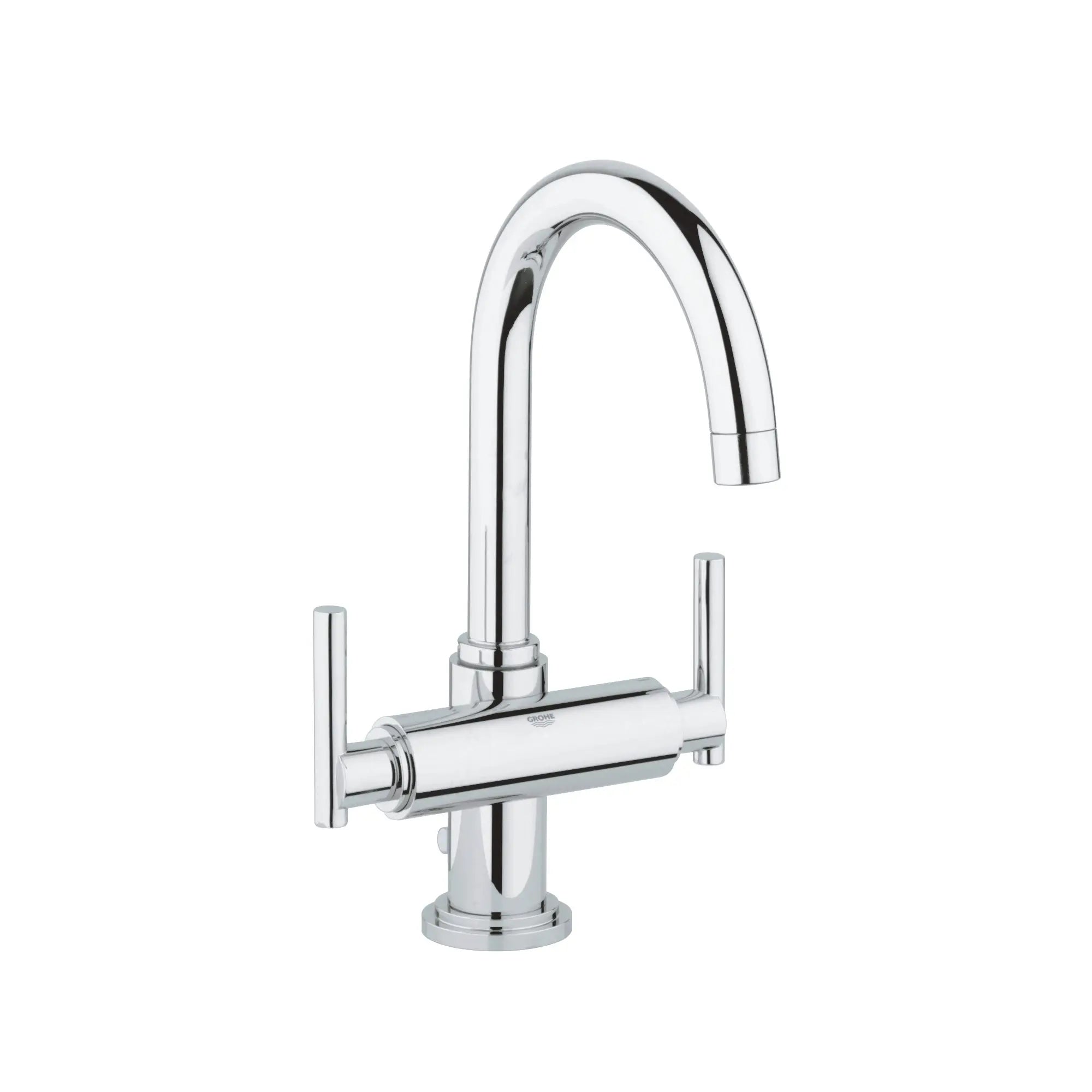 Single Hole 2-Handle L-Size Bathroom Faucet 1.2 GPM // GROHE STARLIGHT CHROME // 164860_2102700A_1_0_CDNwebp.webp