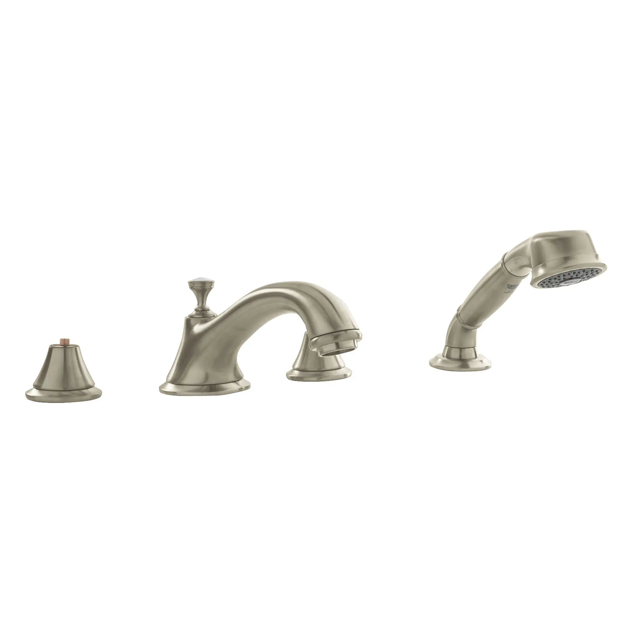 4-Hole 2-Handle Deck Mount Roman Tub Faucet with 2.5 GPM Hand Shower // BRUSHED NICKEL INFINITYFINISH // 164886_25502EN0-Seabury-Roman-Tub-Filler-With-2-5-GPM-Personal-Hand-Shower-Brushed-Nickel-Silo_0_CDNwebp.webp