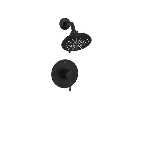 Essence Pressure Balance Valve Shower Trim Kit - Matte Black