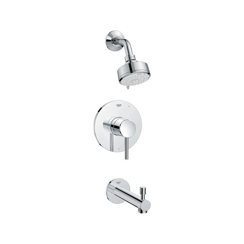 Concetto Pressure Balance Valve Tub/Shower Trim Kit - GROHE StarLight Chrome