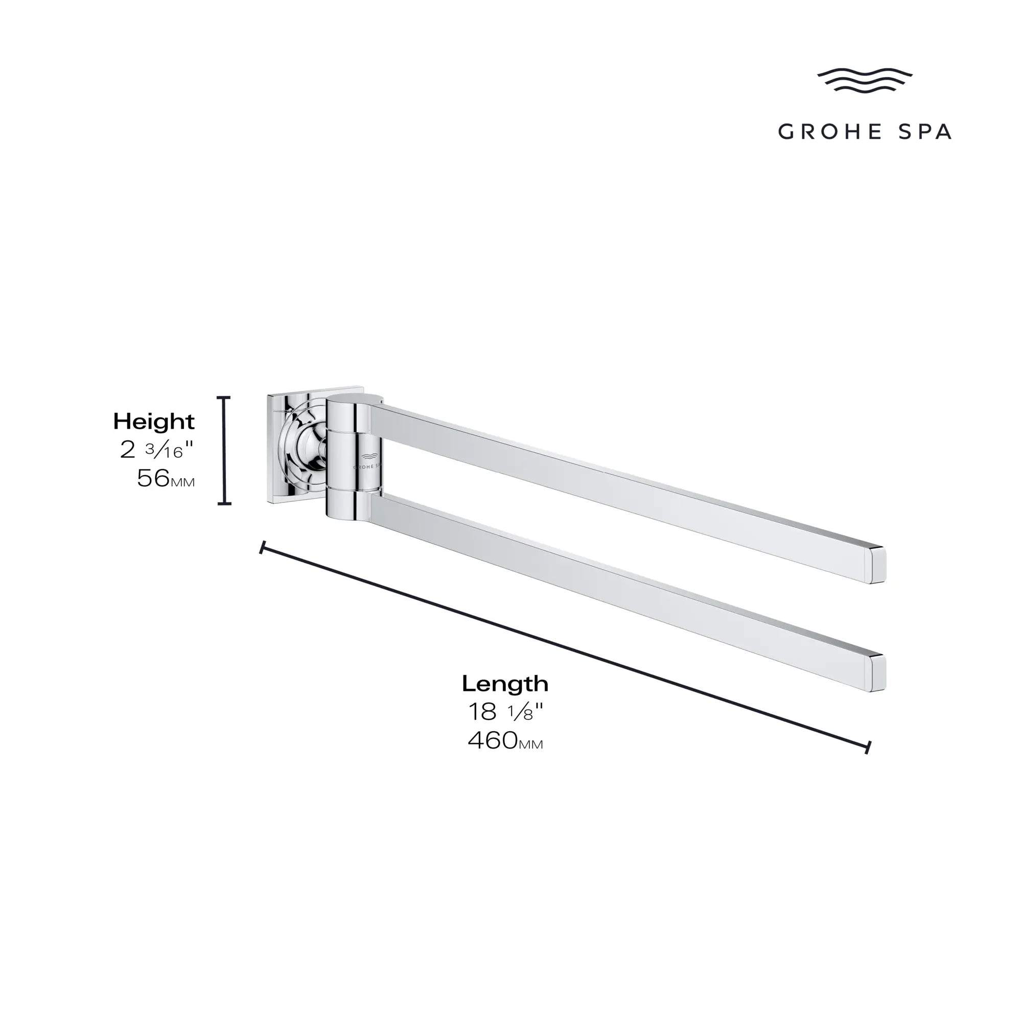 Allure 24" Double Towel Bar // GROHE STARLIGHT CHROME // 165973_Allure_Infographic_40342_0001_AUG2023_0_CDNwebp_b8680070-aa26-42de-a2da-19959f0705eb.webp