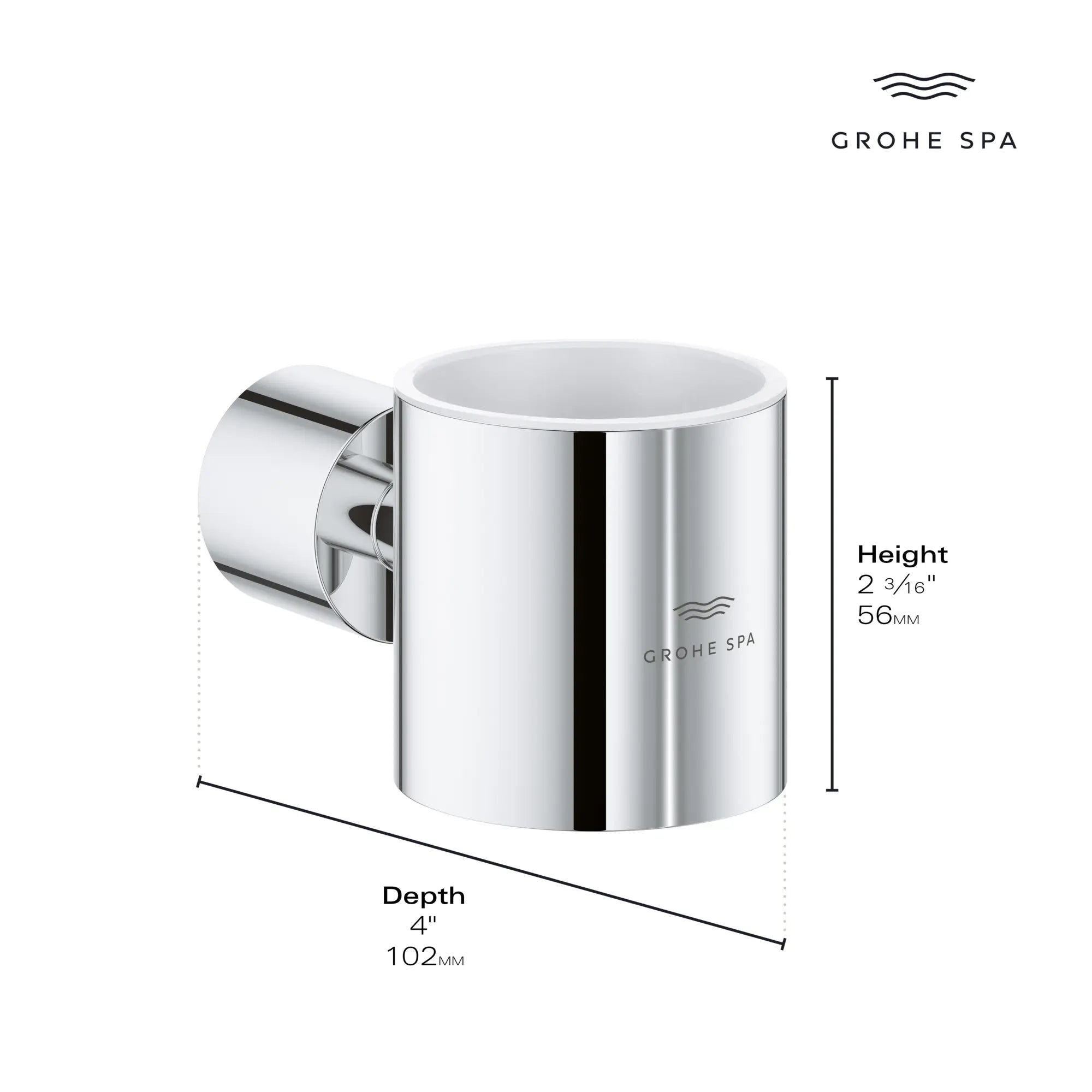 Holder For Glass, Soap Dish Or Soap Dispenser // GROHE STARLIGHT CHROME // 166017_Atrio_Infographic_40884_0001_AUG2023_0_CDNwebp.webp