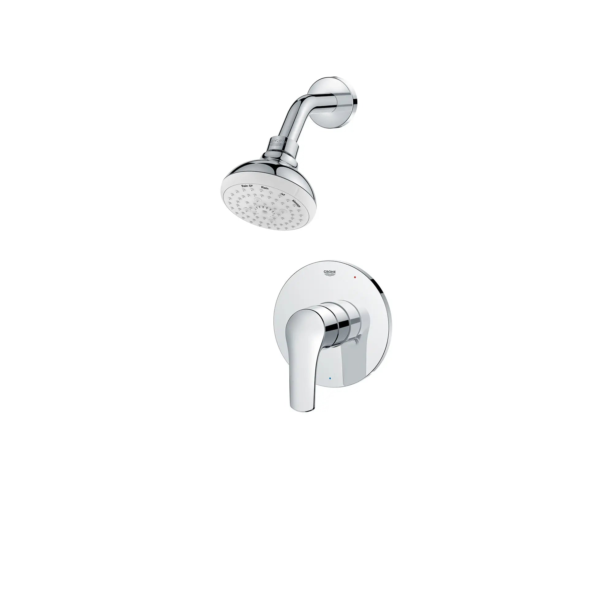 Eurosmart Pressure Balance Valve Shower Trim Kit // GROHE STARLIGHT CHROME // 166089_Eurosmart_SiloLeft_102521000_0001_August2023_0_CDNwebp.webp