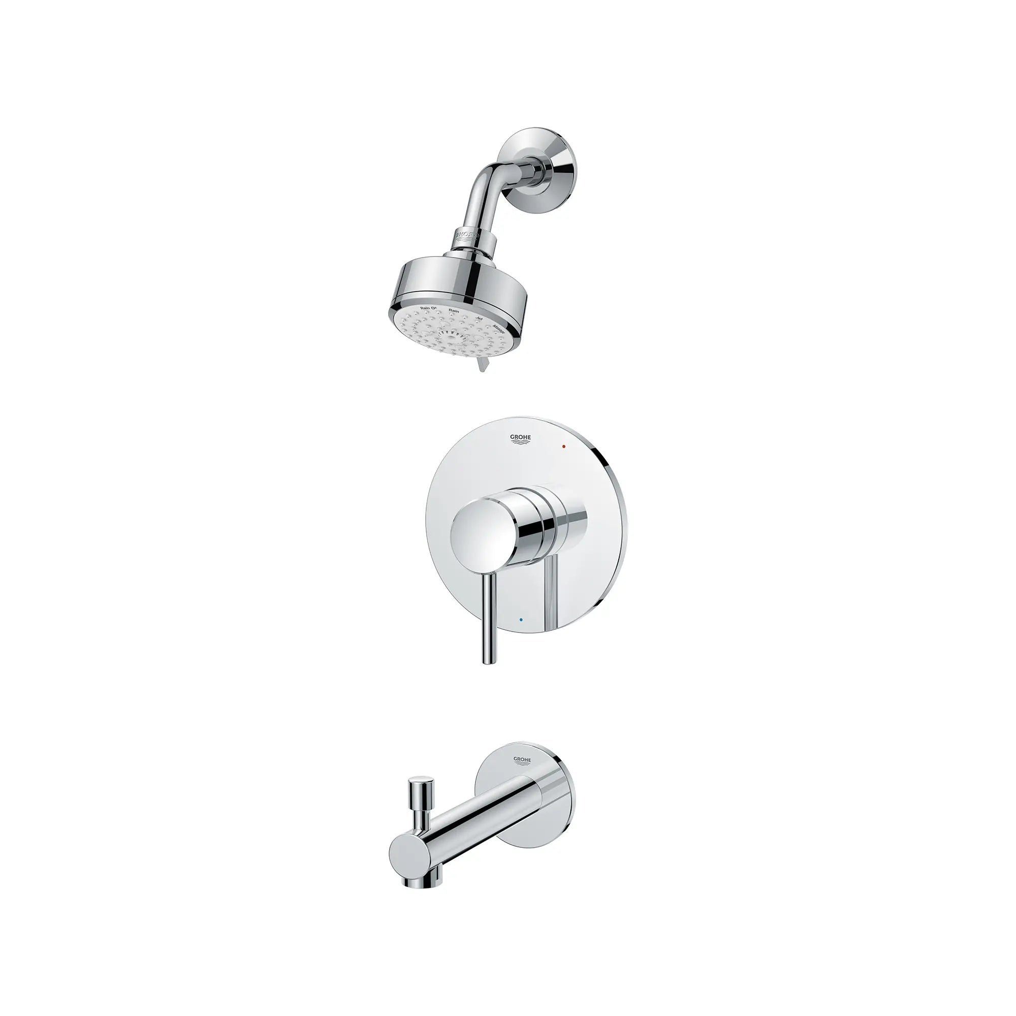 Concetto Pressure Balance Valve Tub/Shower Trim Kit // GROHE STARLIGHT CHROME // 166093_Concetto_SiloLeft_1024980000_0001_August2023_0_CDNwebp.webp