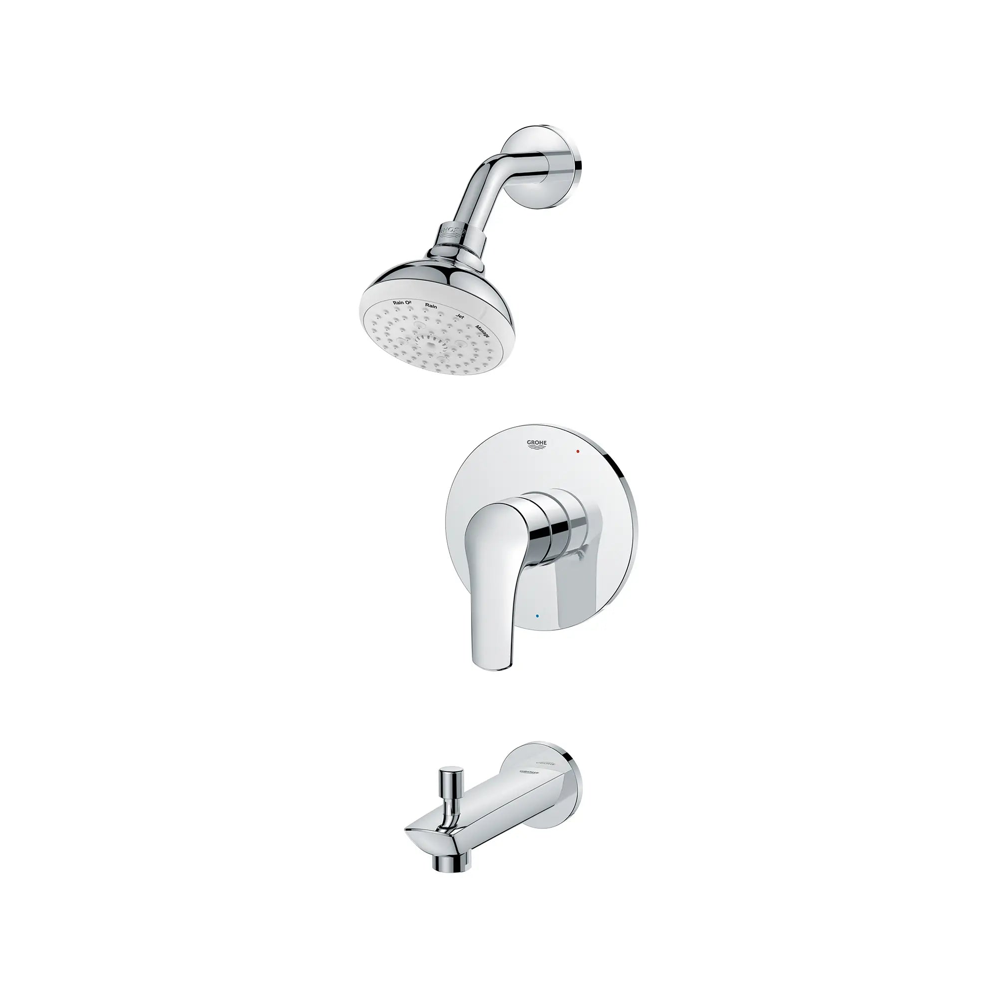 Eurosmart Pressure Balance Valve Tub/Shower Trim Kit // GROHE STARLIGHT CHROME // 166102_Eurosmart_SiloLeft__1024970000_0001_August2023_0_CDNwebp.webp