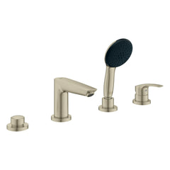 [25277EN3] Eurosmart 4-Hole Single Handle Deck Mount Roman Tub Faucet with 1.5 gpm (5.7 L/min) Hand Shower - Brushed Nickel InfinityFinish