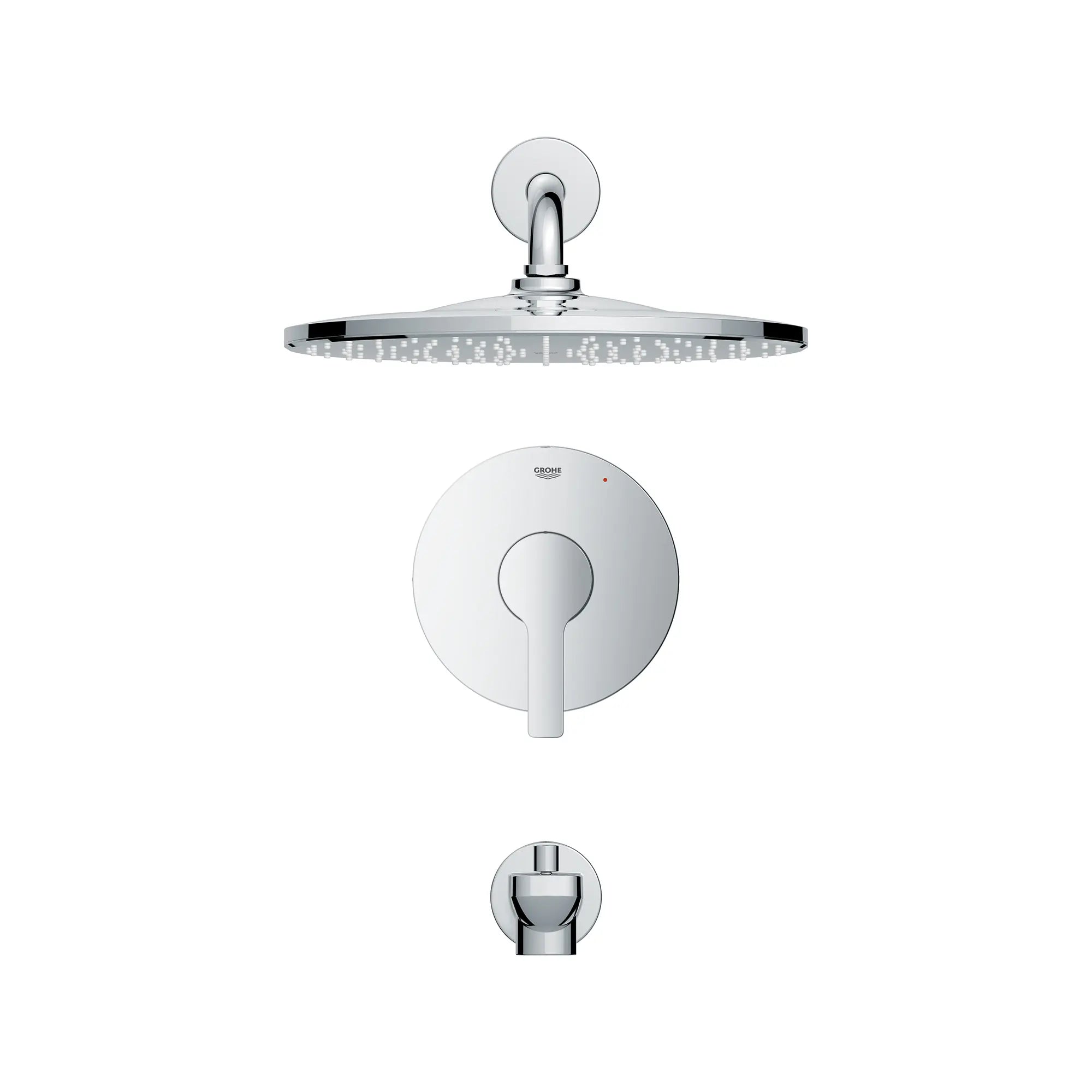 Lineare Pressure Balance Valve Tub/Shower Trim Kit // GROHE STARLIGHT CHROME // 166204_Lineare_SiloFront_102524000_0001_August2023_0_CDNwebp.webp