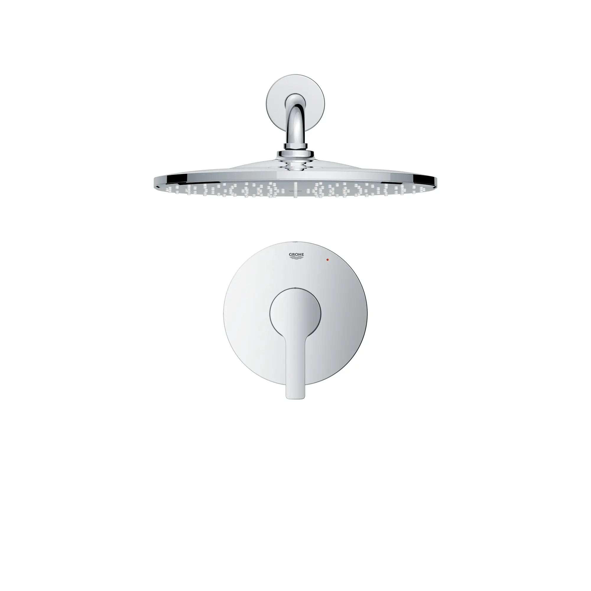 Lineare Pressure Balance Valve Shower Trim Kit // GROHE STARLIGHT CHROME // 166228_Lineare_SiloFront_102519000_0001_August2023_0_CDNwebp.webp
