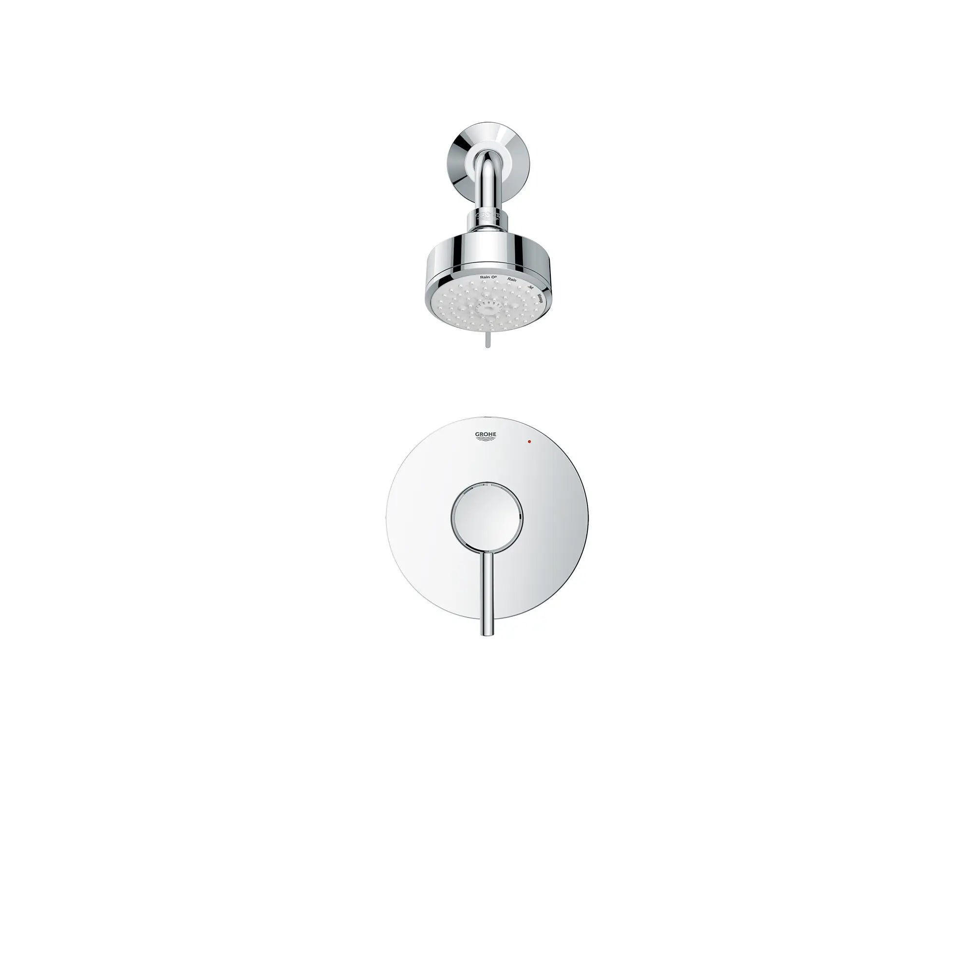 Concetto Pressure Balance Valve Shower Trim Kit // GROHE STARLIGHT CHROME // 166230_Concetto_SiloFront_102495000_0001_August2023_0_CDNwebp.webp