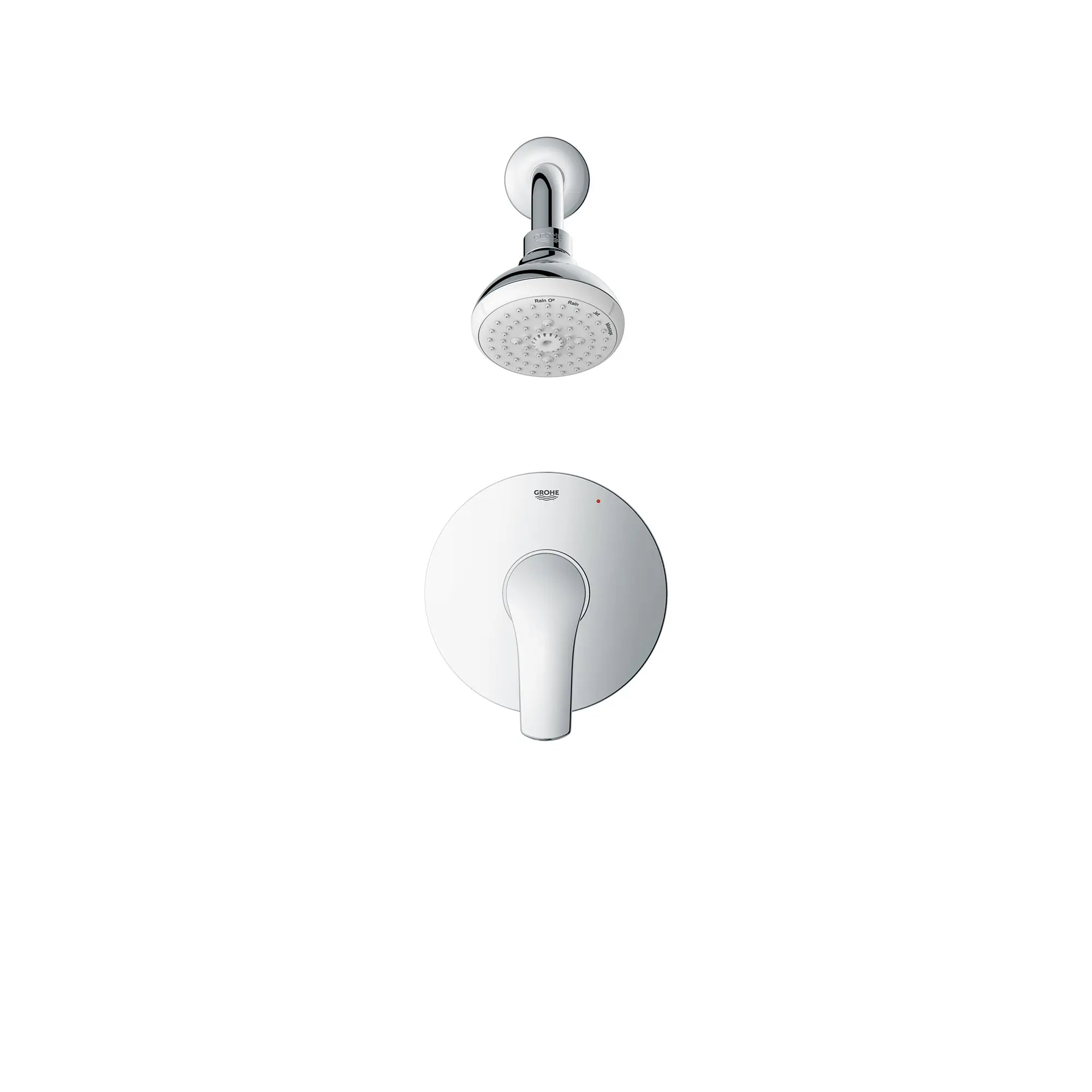 Eurosmart Pressure Balance Valve Shower Trim Kit // GROHE STARLIGHT CHROME // 166233_Eurosmart_SiloFront_102521000_0001_August2023_0_CDNwebp.webp