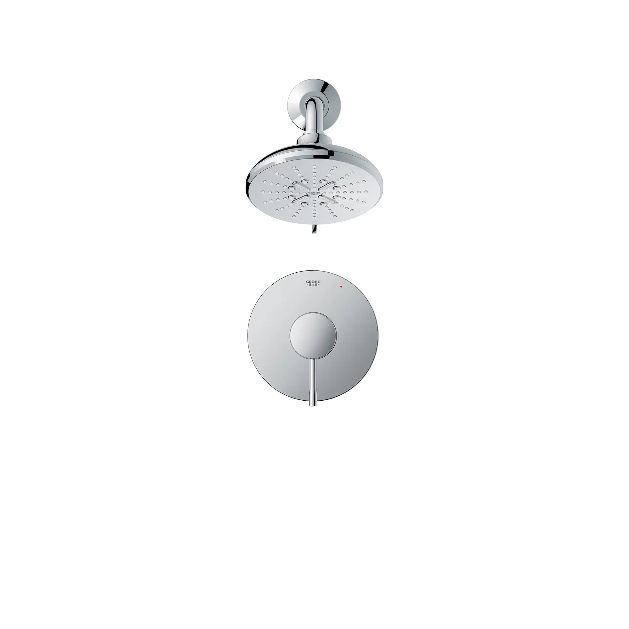 Essence Pressure Balance Valve Shower Trim Kit // GROHE STARLIGHT CHROME // 166238_Essence_SiloFront_102520000_0001_August2023_0_CDNwebp.webp