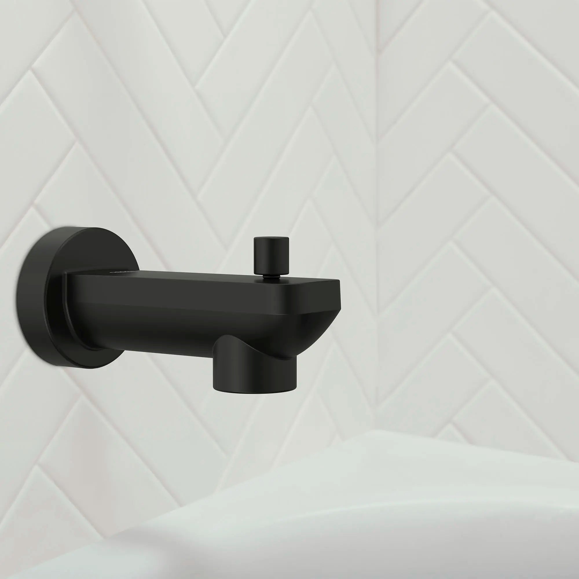 Diverter Tub Spout // MATTE BLACK // 176795_Lineare_EnvironmentCloseUp_133822431_0001_Aug2023_0_CDNwebp.webp