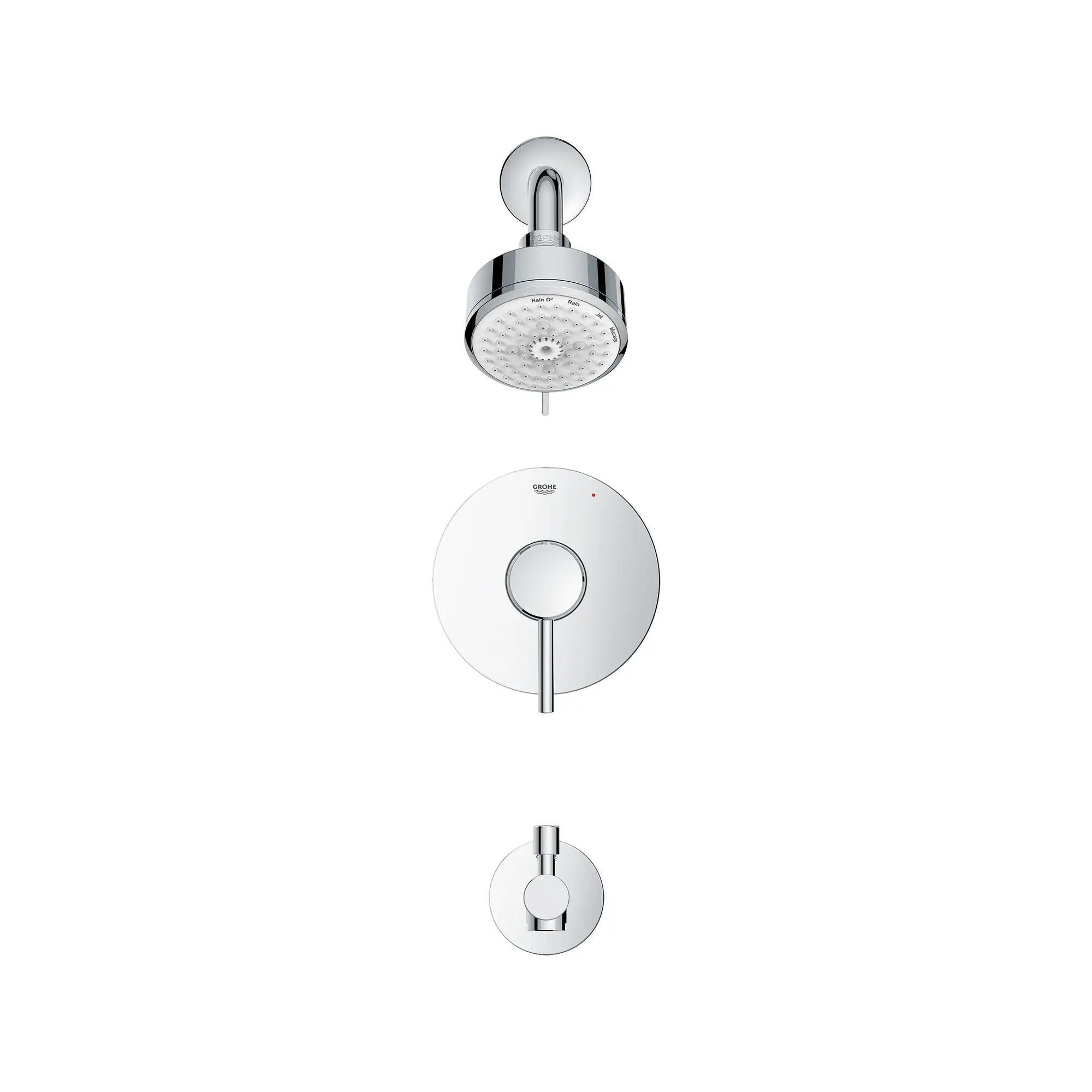 Concetto Pressure Balance Valve Tub/Shower Trim Kit // GROHE STARLIGHT CHROME // 185748_Concetto_SiloFront_102498000_0001_Sept2023_0_CDNwebp.webp