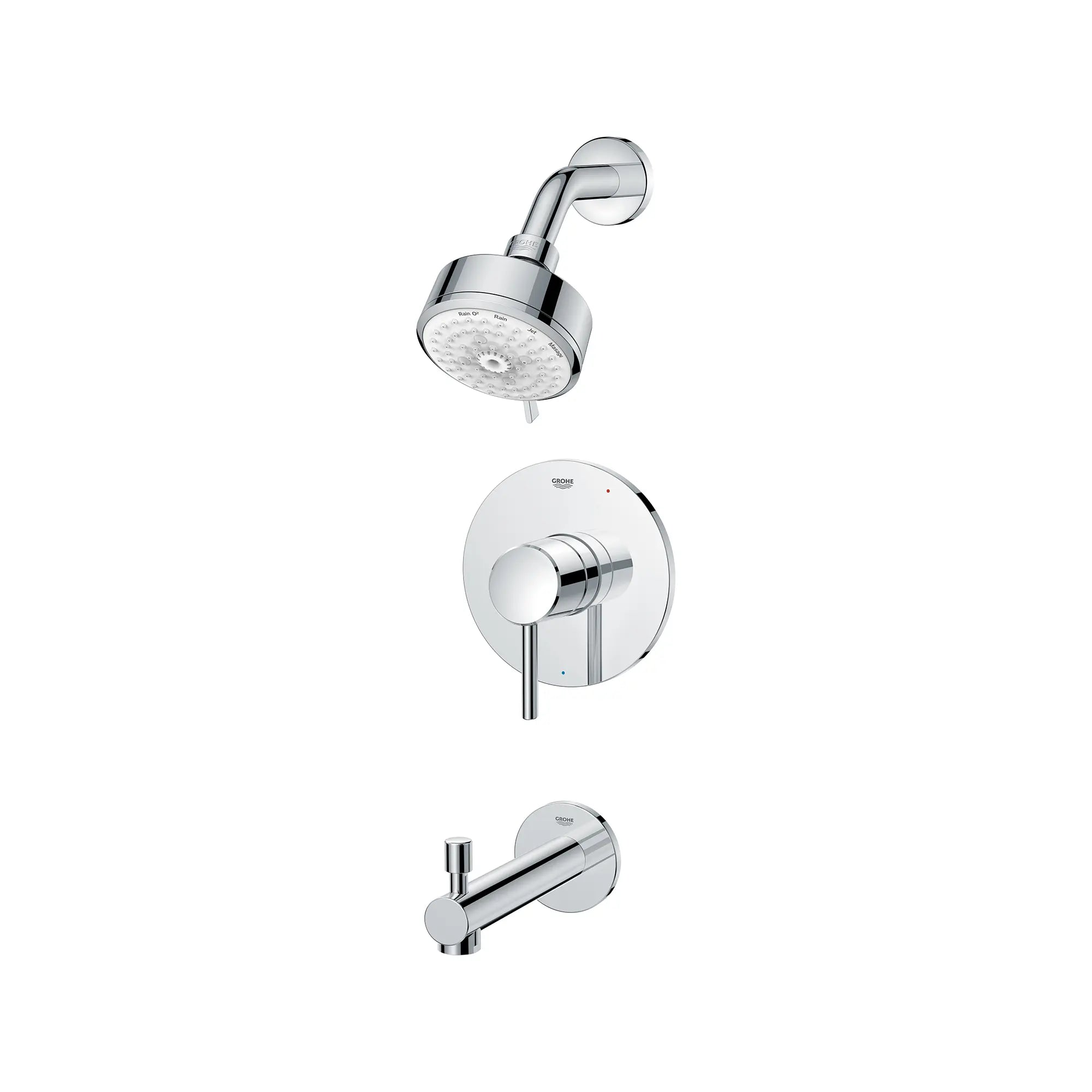 Concetto Pressure Balance Valve Tub/Shower Trim Kit // GROHE STARLIGHT CHROME // 185760_Concetto_SiloLeft_102498000_0001_Sept2023_0_CDNwebp.webp