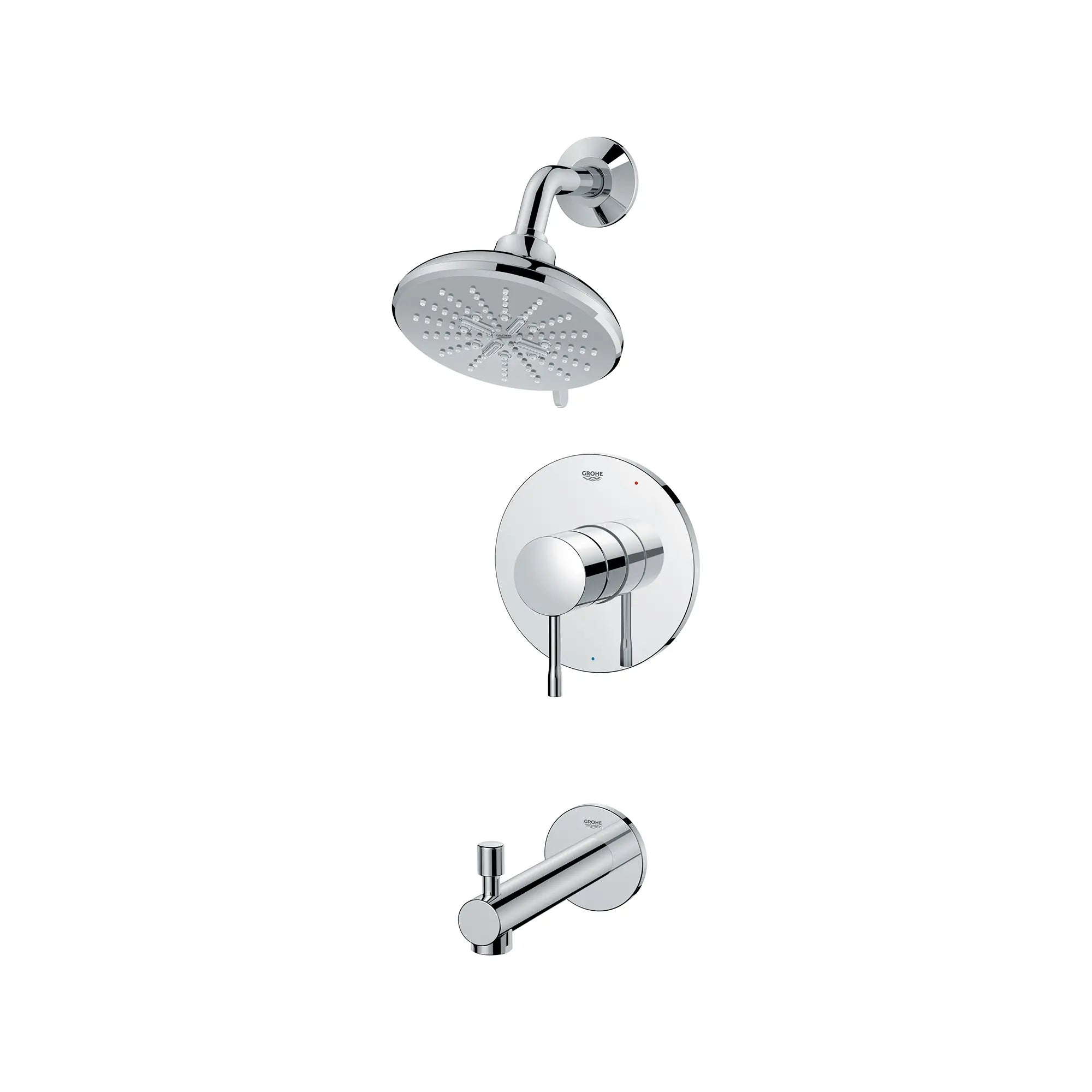 Essence Pressure Balance Valve Tub/Shower Trim Kit // GROHE STARLIGHT CHROME // 185769_Essence_SiloLeft_102496000_0001_Sept2023_0_CDNwebp.webp