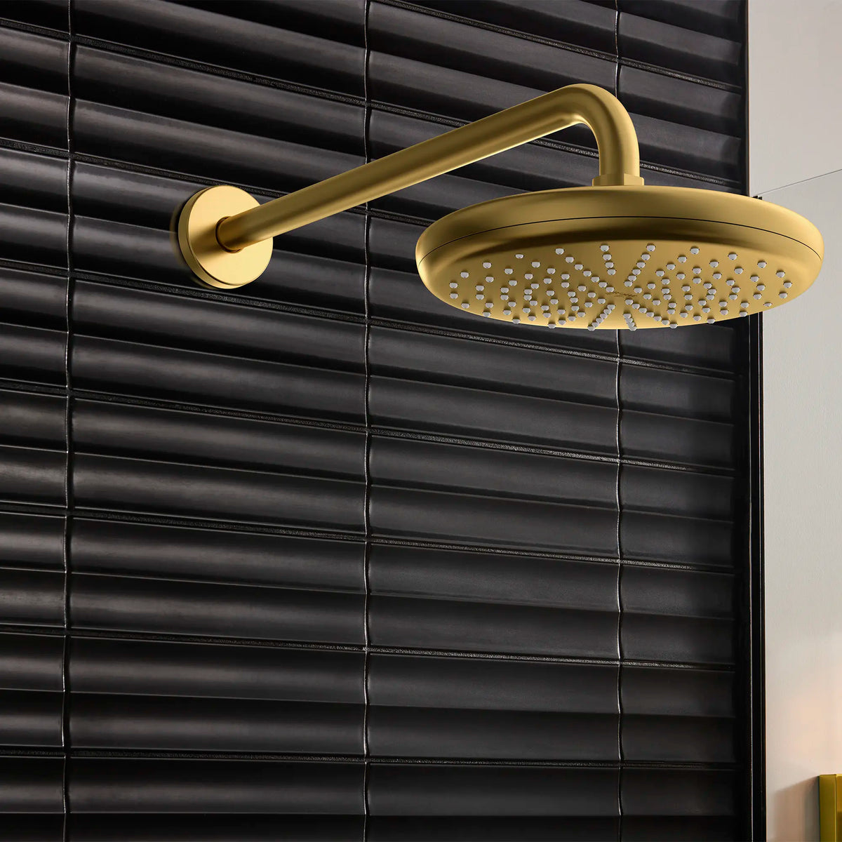 Rainshower 15" Round Shower Arm // BRUSHED COOL SUNRISE // 186492_Tempesta_EnvironmentCloseUp_26409GN0_28540GN0_0001_Sept2023_0_CDNwebp_6429e4db-b06a-4332-b9bb-7ffb1229d09e.webp