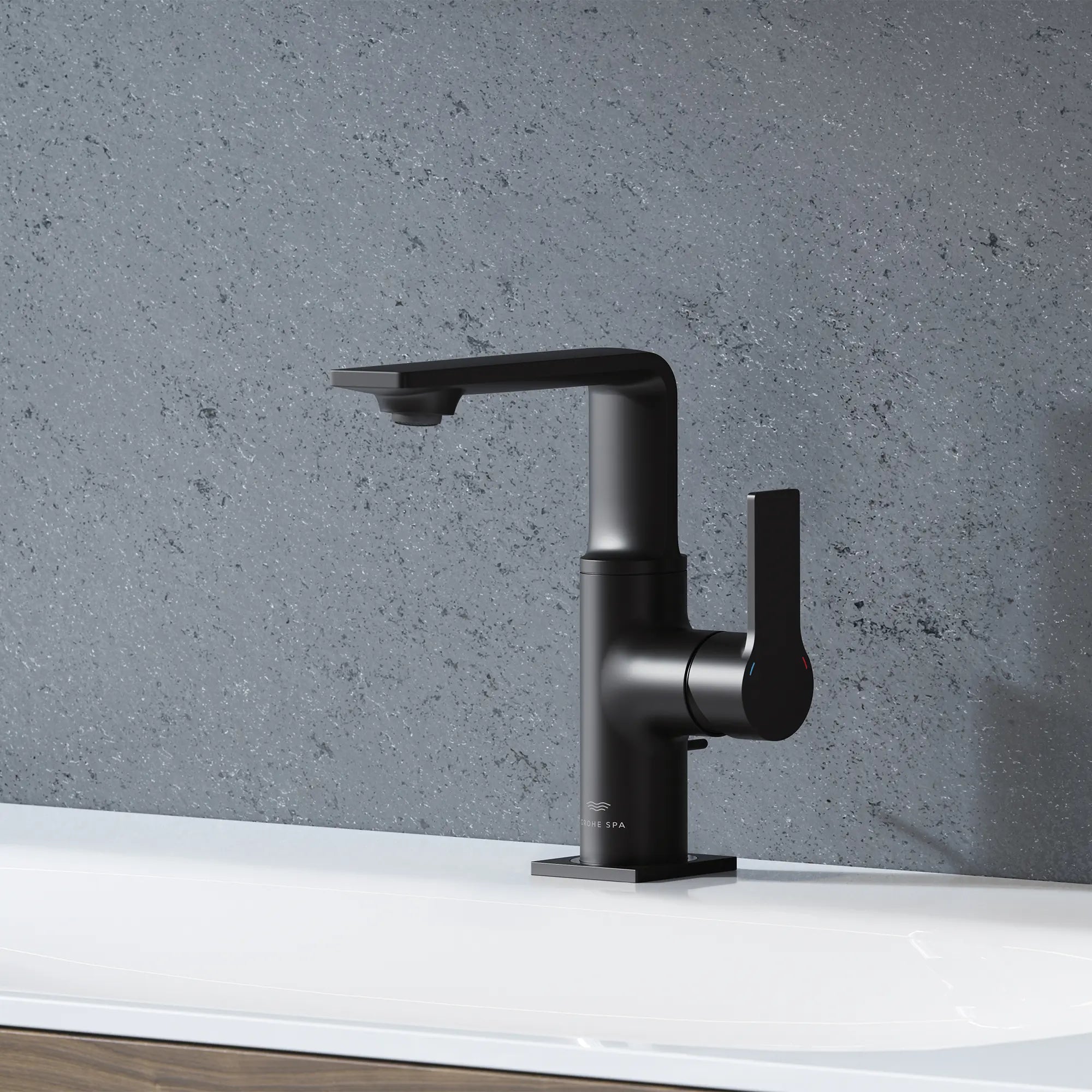 Allure Single-Hole Single-Handle M-Size Bathroom Faucet, 1.2 GPM (4.5 L/min) // MATTE BLACK // 186602_Allure_EnvironmentCloseUp_238572431_0001_Oct2023_0_CDNwebp.webp