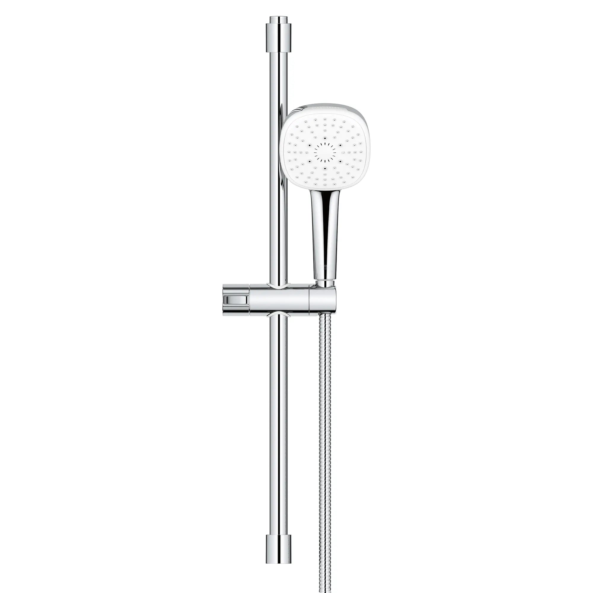 Tempesta Square 110 24" Shower Rail Set, 3-Spray, 1.75 GPM (6.6 L/min) // GROHE STARLIGHT CHROME // 188038_TempestaCube_SiloFront_26906002_0001_Aug2023_0_CDNwebp.webp