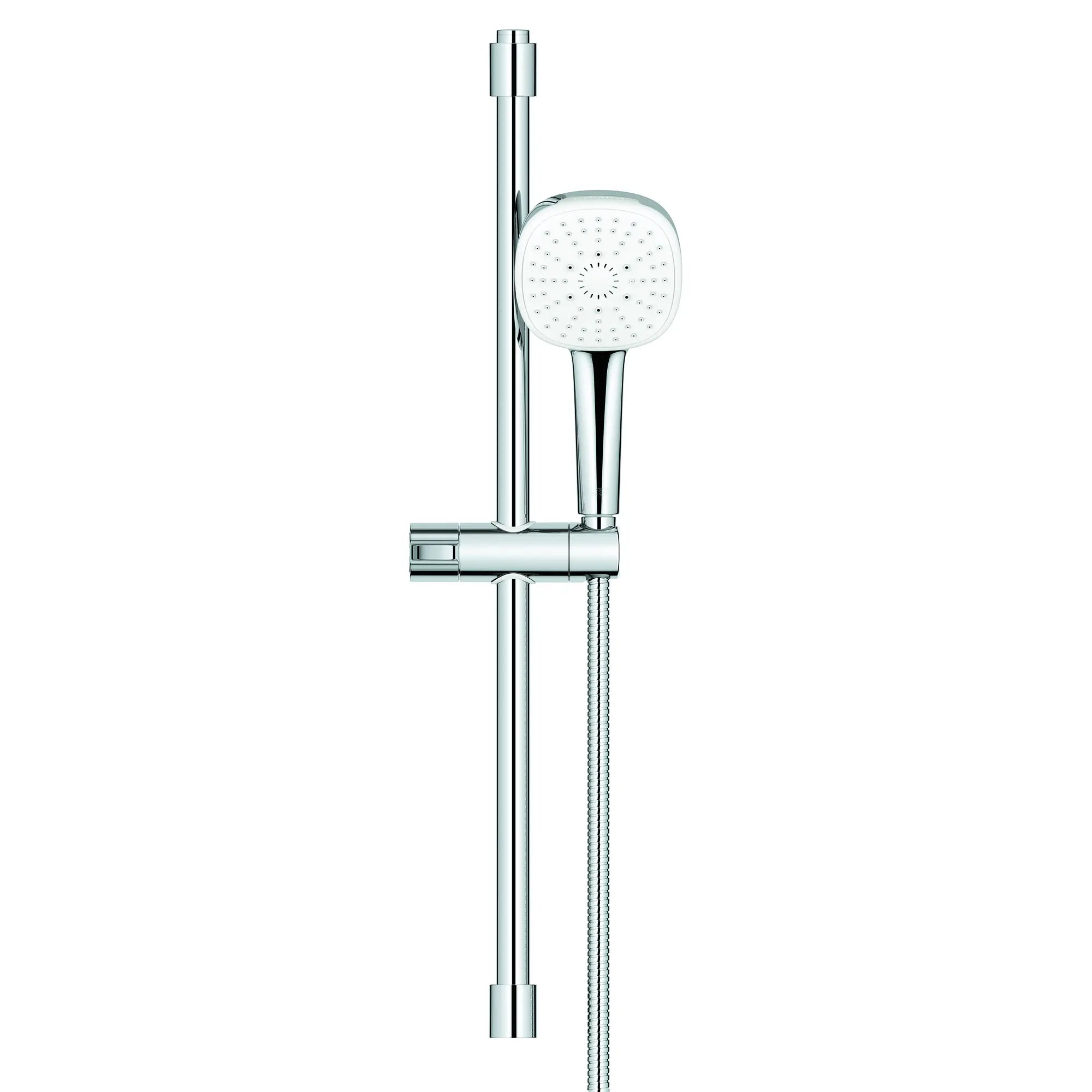 Tempesta Square 110 24" Shower Rail Set, 3-Spray, 1.75 GPM (6.6 L/min) // GROHE STARLIGHT CHROME // 188040_Tempesta_SiloFront_26906002_0001_Jul2023_0_CDNwebp.webp