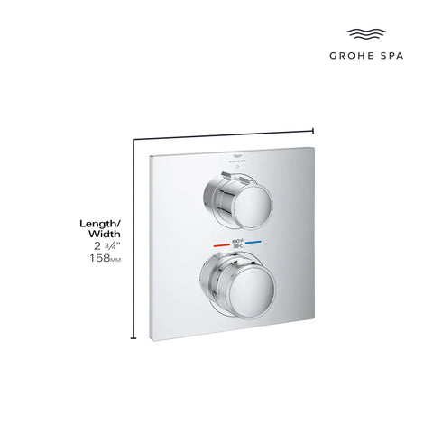 Allure Single Function 2-Handle Thermostatic Valve Trim - Hard Graphite