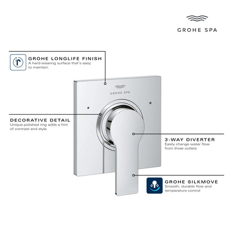 Allure 3-Way Diverter Valve Trim - Brushed Warm Sunset