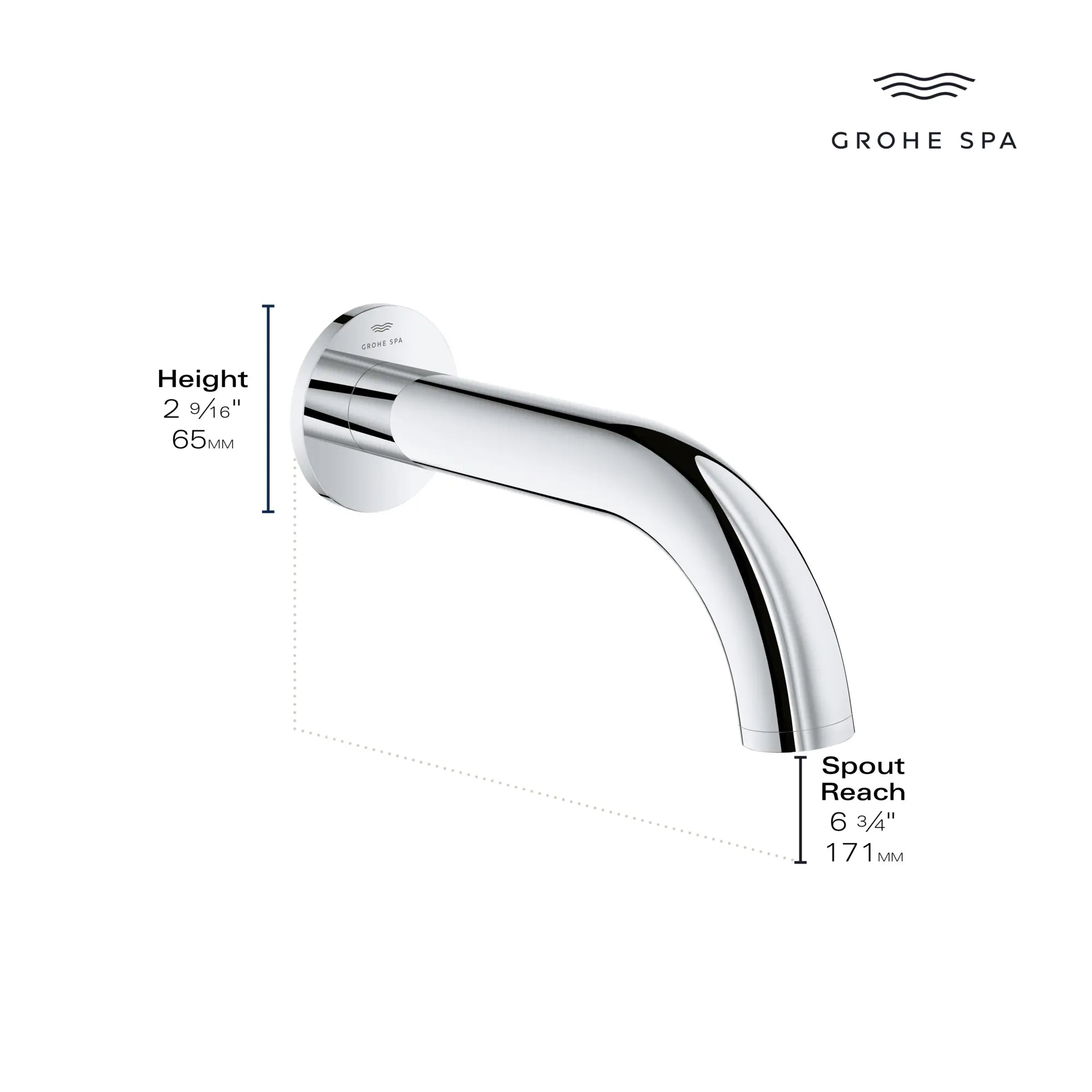 Atrio Tub Spout // GROHE STARLIGHT CHROME // 235627_Atrio_Infographic_13488_0001_JAN2024_2_CDNwebp.webp