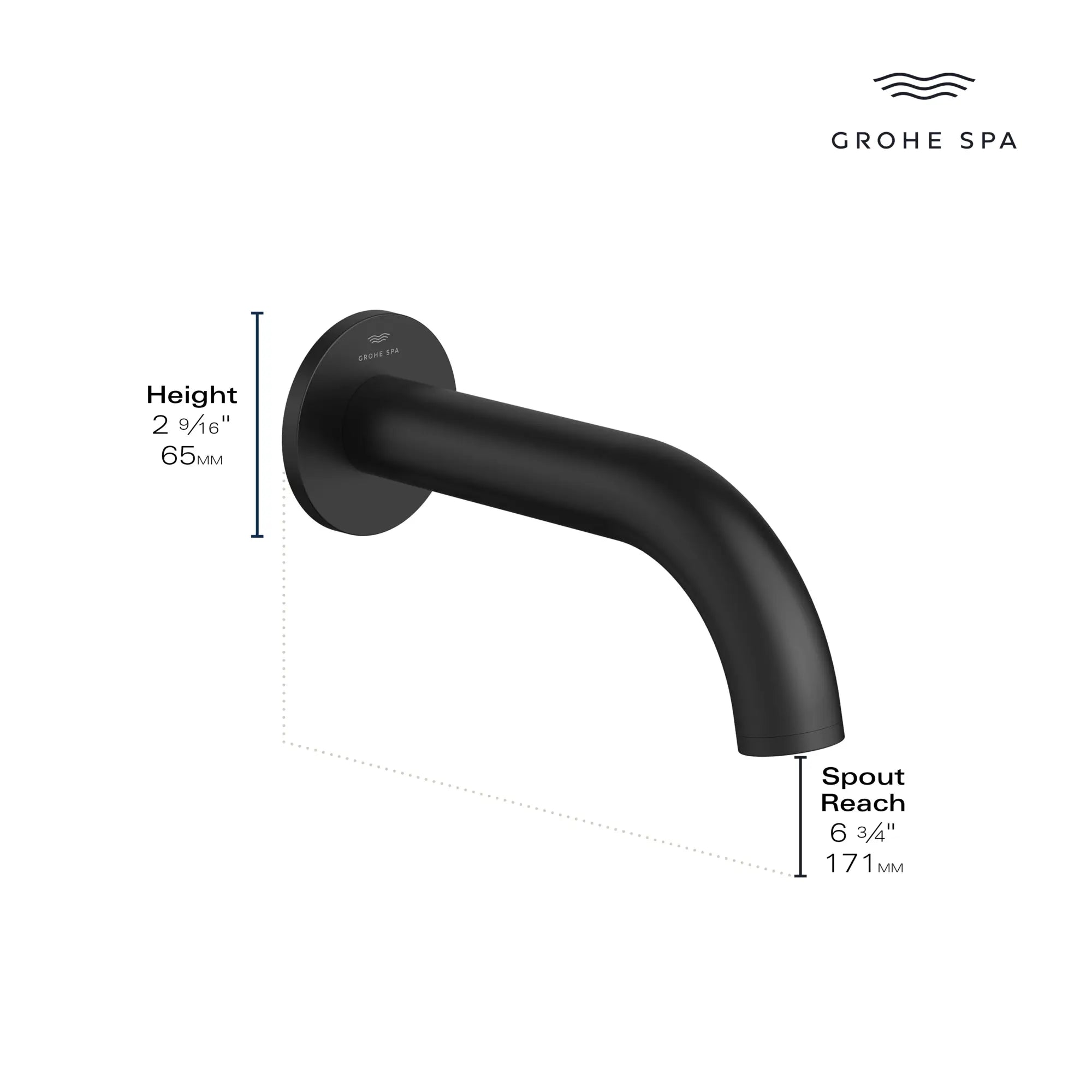 Atrio Tub Spout // GROHE STARLIGHT CHROME // 235627_Atrio_Infographic_13488_0001_JAN2024_CDNwebp.webp