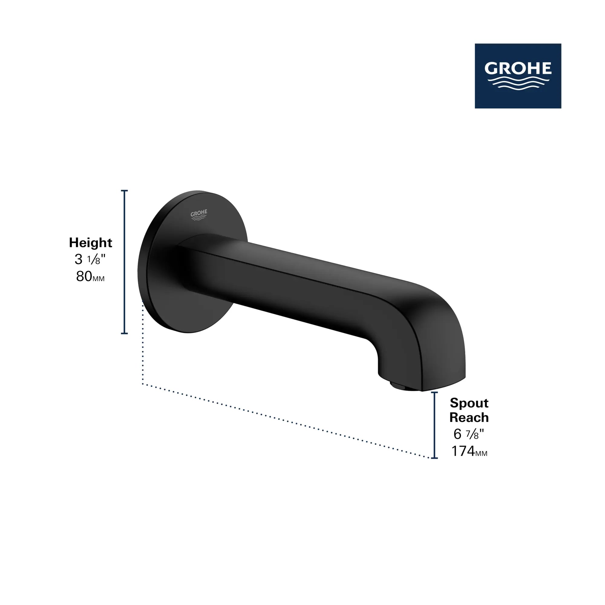 Tub Spout // GROHE STARLIGHT CHROME // 235630_Defined_Infographic_13398_0001_JAN2024_CDNwebp.webp