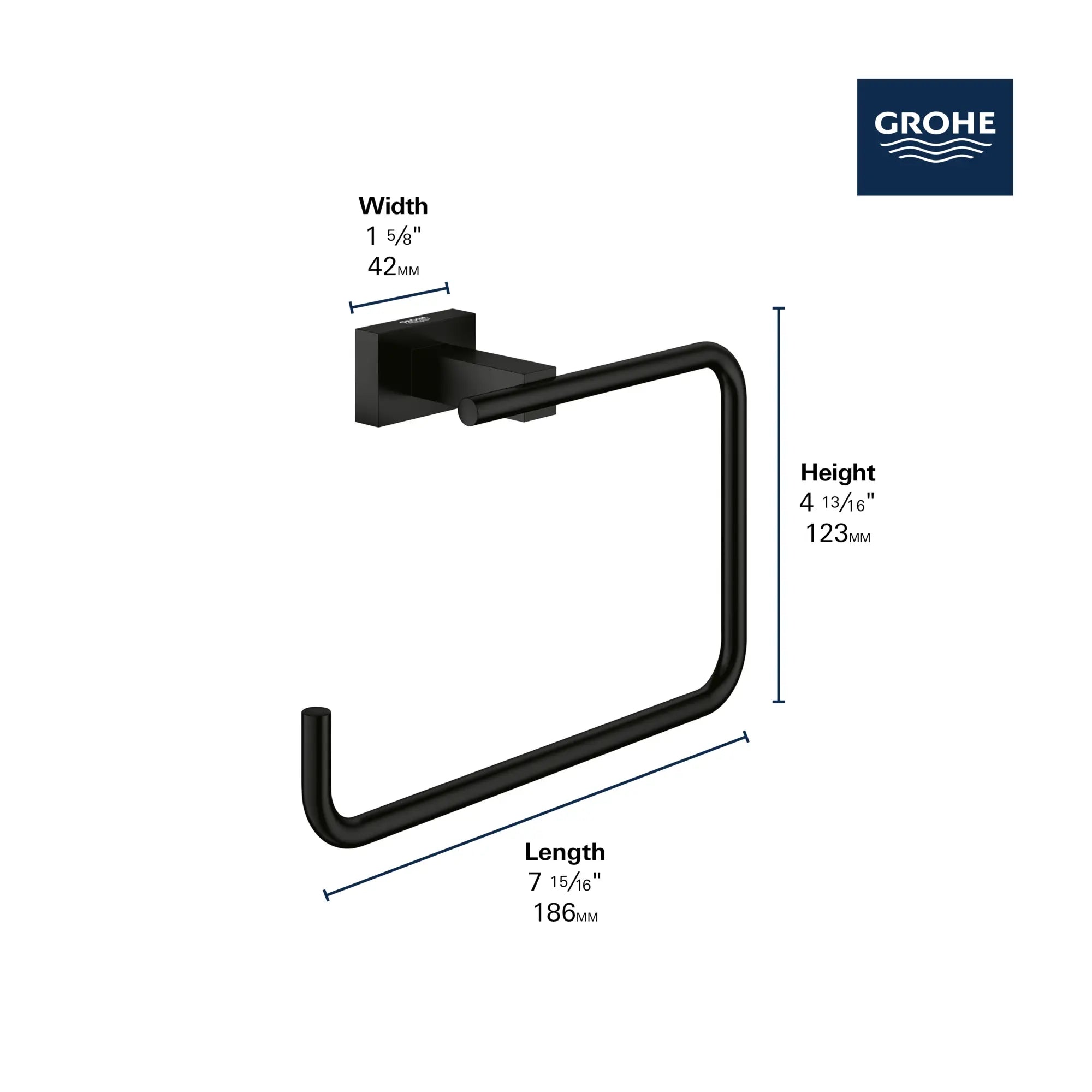 8" Towel Ring // GROHE STARLIGHT CHROME // 235641_Essentials_Infographic_40510_0001_JAN2024_CDNwebp.webp