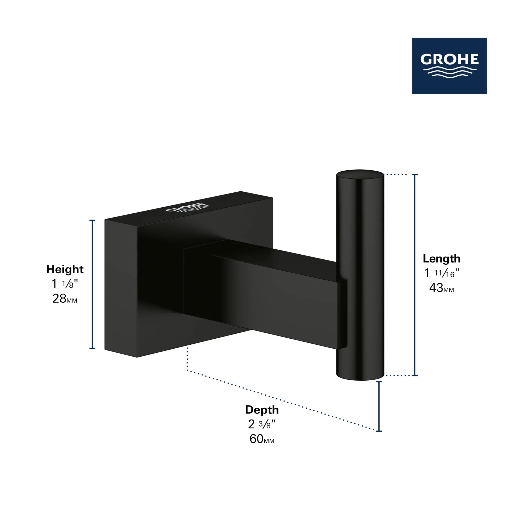 Robe Hook // GROHE STARLIGHT CHROME // 235642_Essentials_Infographic_40511_0001_JAN2024_CDNwebp.webp