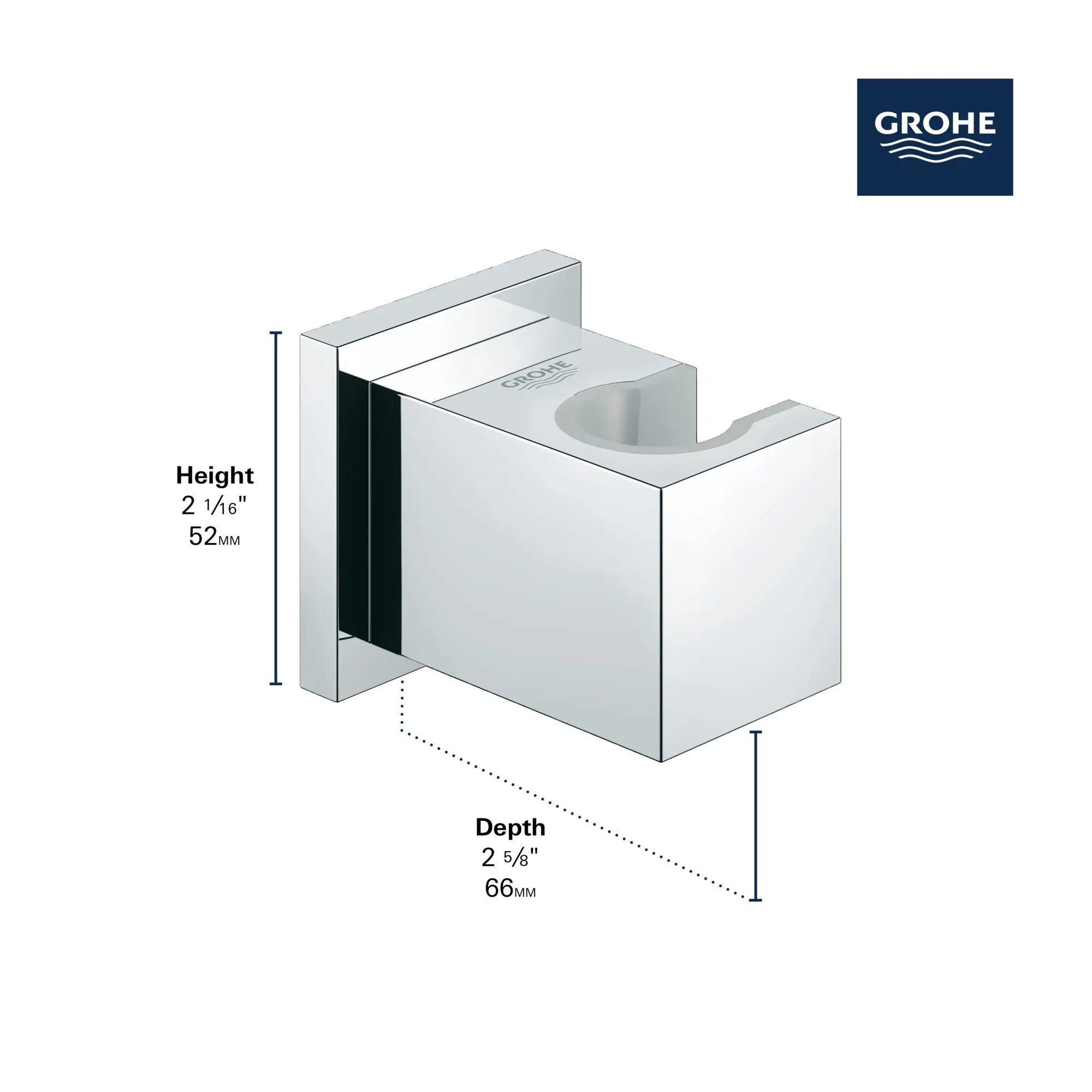 Eurocube Handshower Holder // GROHE STARLIGHT CHROME // 235646_Euphoria_Infographic_27693_0001_JAN2024_2_CDNwebp.webp