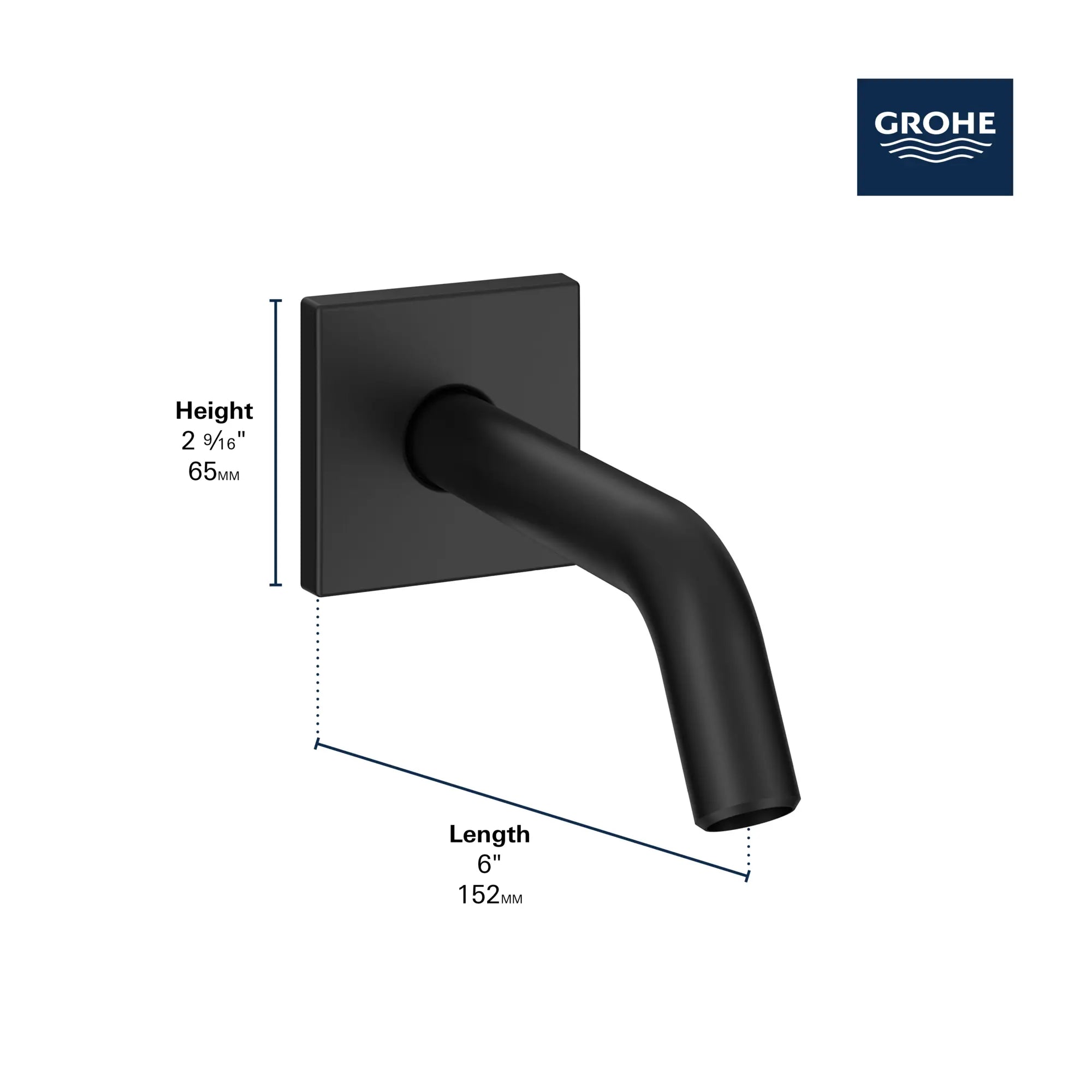 6" Shower Arm // GROHE STARLIGHT CHROME // 235653_Relexa_Infographic_26633_0001_JAN2024_CDNwebp.webp
