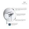 [14214000] Atrio Pressure Balance Valve Trim with Cartridge - GROHE StarLight Chrome