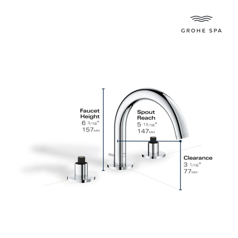 Atrio 8-inch Widespread 2-Handle S-Size Bathroom Faucet without Handles, 1.2 GPM (4.5 L/min) - Hard Graphite