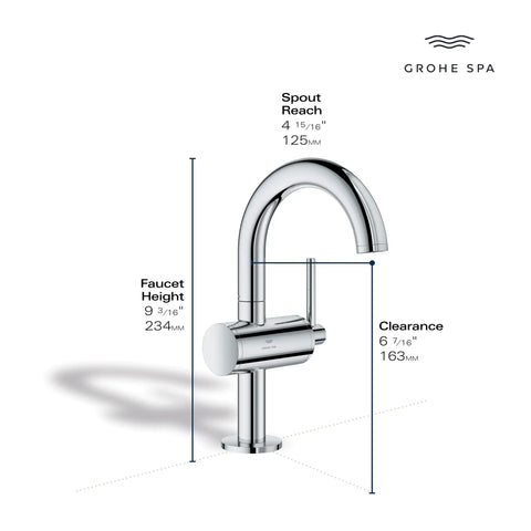 Atrio Single Hole Single-Handle M-Size Bathroom Faucet, 1.2 GPM (4.5 L/min) - Hard Graphite