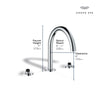 [25273000] Atrio 3-Hole 2-Handle Deck Mount Roman Tub Faucet without Handles - GROHE StarLight Chrome