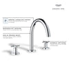 [25273000] Atrio 3-Hole 2-Handle Deck Mount Roman Tub Faucet without Handles - GROHE StarLight Chrome