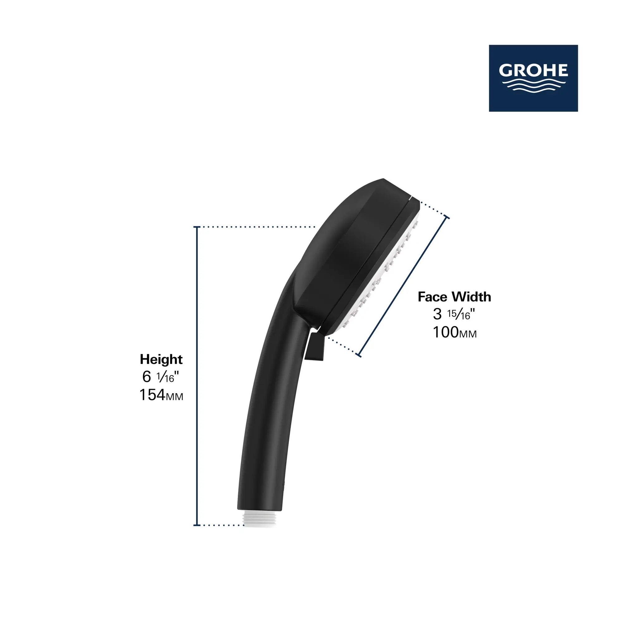 100 Hand Shower - 2 Sprays, 1.75 GPM (6.6 L/min) // GROHE STARLIGHT CHROME // 235691_Tempesta_Infographic_26046_0002_JAN2024_CDNwebp.webp