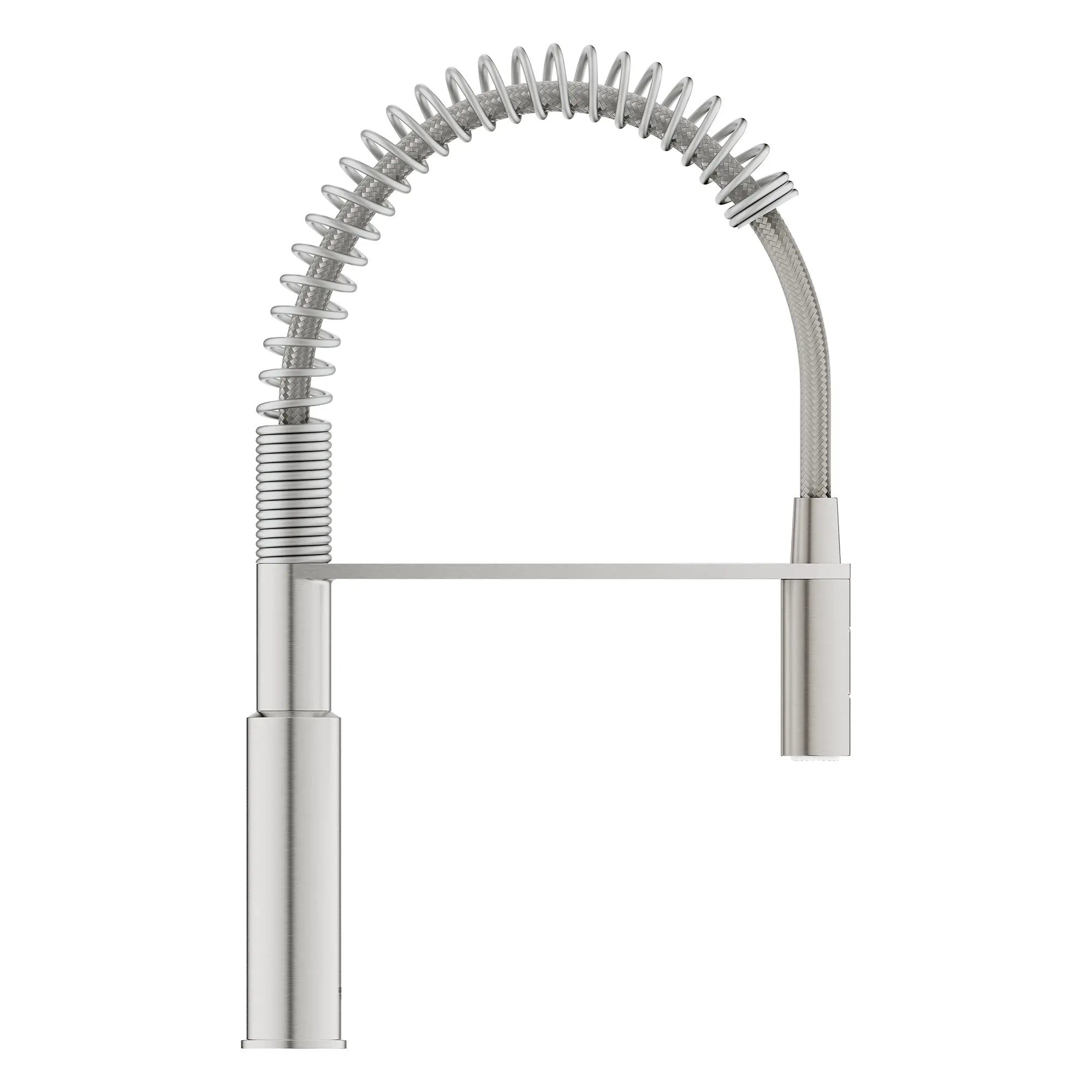 Eurosmart Single-Handle Semi-Pro Dual Spray Kitchen Faucet 1.75 gpm (6.6 L/min) // SUPERSTEEL INFINITYFINISH // 235705_Eurosmart_SiloSide_30616DC0_0001_Jan2024_CDNwebp.webp