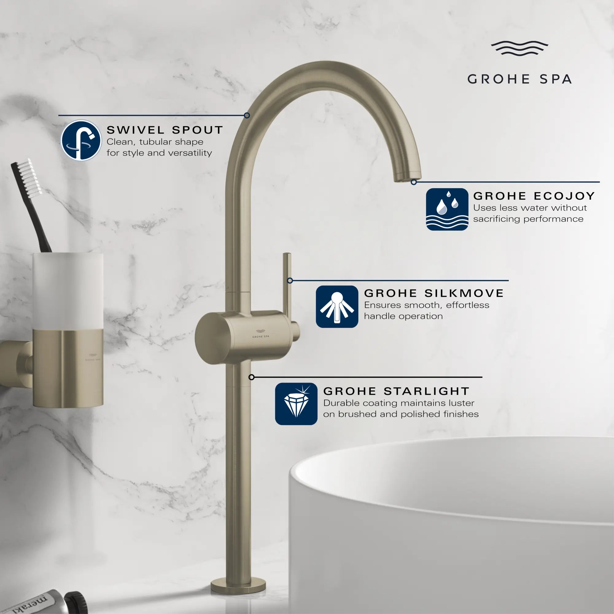 Atrio Single Hole Single-Handle Vessel Sink Faucet without Handles, 1.2 GPM (4.5 L/min) // GROHE STARLIGHT CHROME // 236654_Atrio_Infographic_24352_0001_JAN2024_CDNwebp.webp