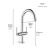 [21146000] Atrio Single Hole Two-Handle L-Size Bathroom Faucet without Handles, 1.2 GPM (4.5 L/min) - GROHE StarLight Chrome