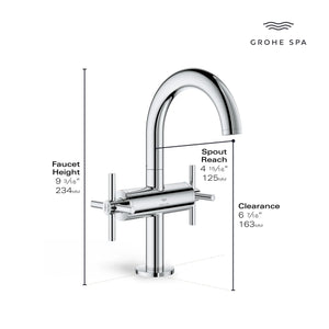 [21148000] Atrio Single Hole Two-Handle M-Size Bathroom Faucet without Handles, 1.2 GPM (4.5 L/min) - GROHE StarLight Chrome