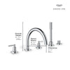 [25274EN0] Atrio 5-Hole 2-Handle Deck Mount Roman Tub Faucet without Handles with 1.75 GPM Hand Shower - Brushed Nickel InfinityFinish