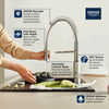 [30616DC0] Eurosmart Single-Handle Semi-Pro Dual Spray Kitchen Faucet 1.75 gpm (6.6 L/min) - SuperSteel InfinityFinish