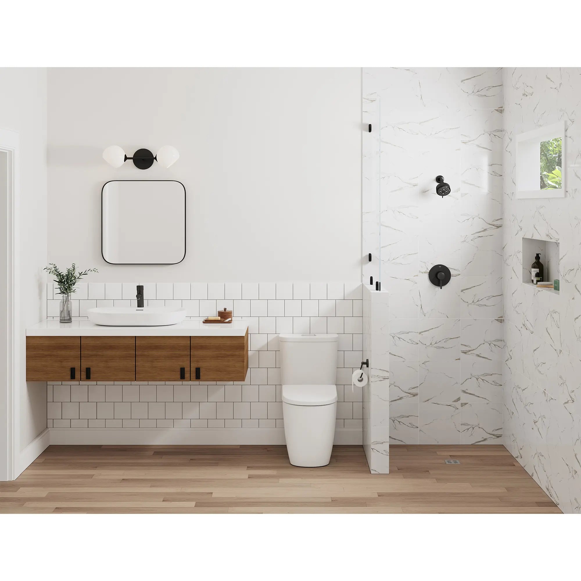 Concetto Pressure Balance Valve Shower Trim Kit // MATTE BLACK // 237784_GroheBundle_1024952430_EnvironmentFull_0001_Feb2024_CDNwebp.webp