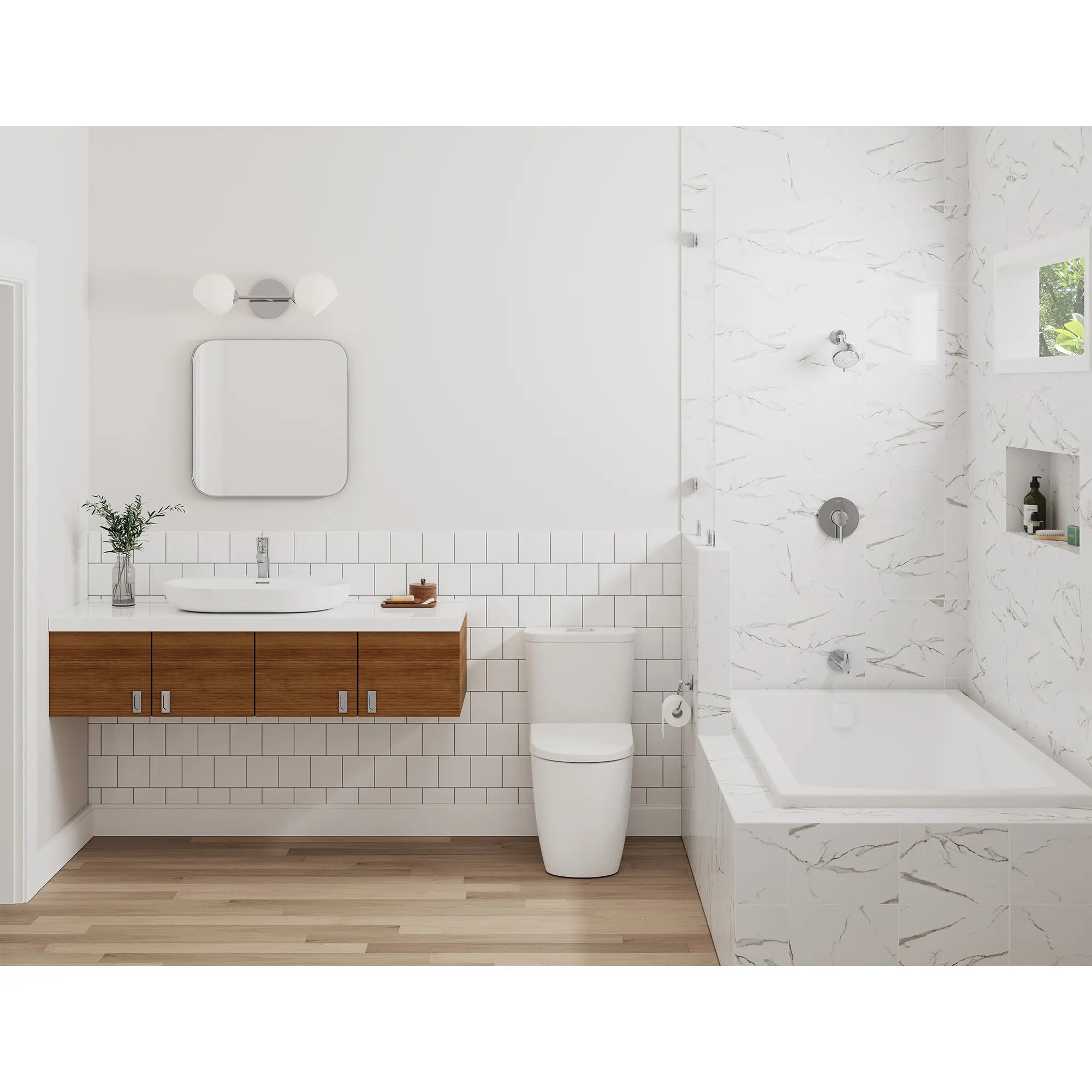 Concetto Pressure Balance Valve Tub/Shower Trim Kit // GROHE STARLIGHT CHROME // 237786_GroheBundle_1024980000_EnvironmentFull_0001_Feb2024_CDNwebp.webp