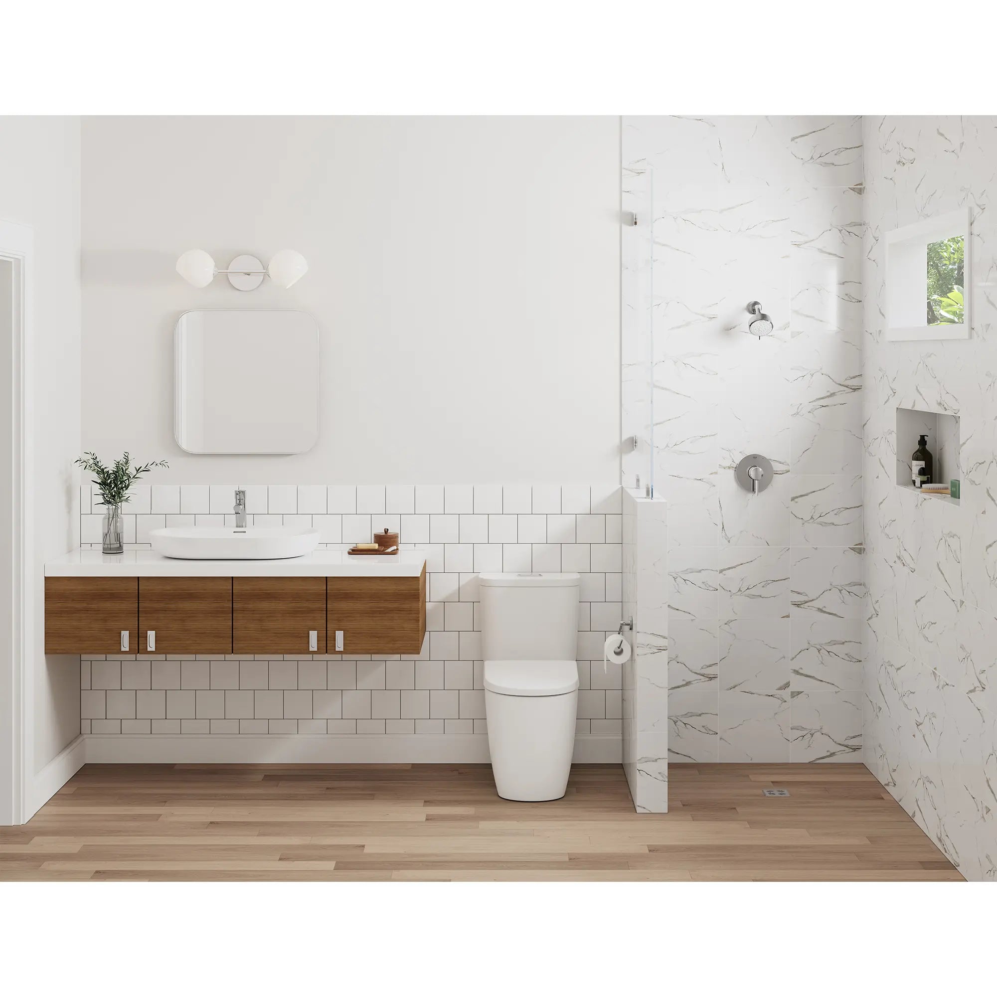 Concetto Pressure Balance Valve Shower Trim Kit // GROHE STARLIGHT CHROME // 237787_GroheBundle_1024950000_EnvironmentFull_0001_Feb2024_CDNwebp.webp