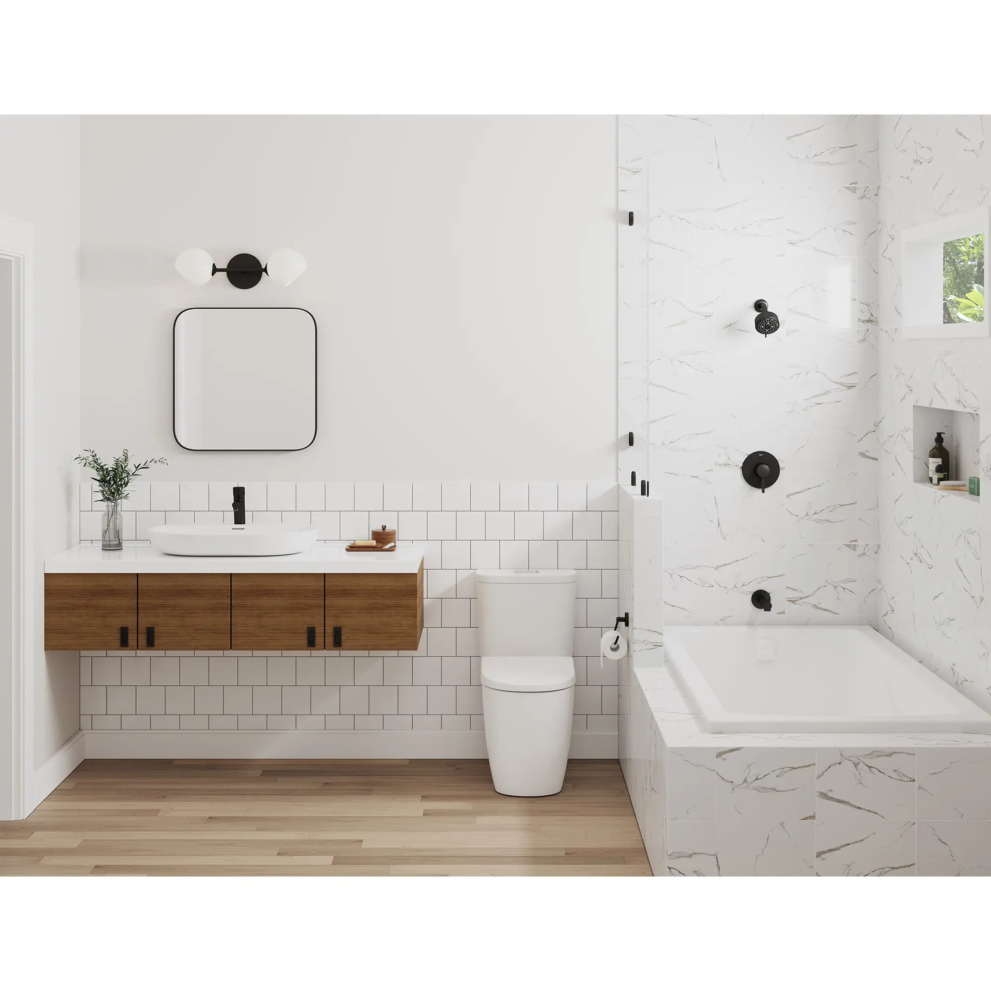 Concetto Pressure Balance Valve Tub/Shower Trim Kit // MATTE BLACK // 237788_GroheBundle_1024982430_EnvironmentFull_0001_Feb2024_CDNwebp.webp